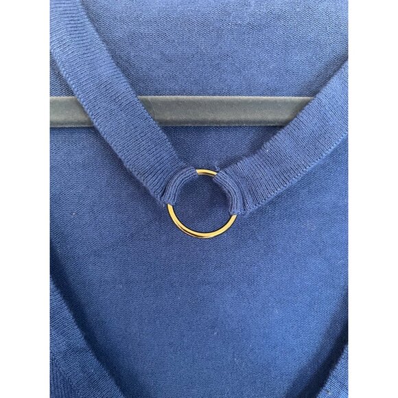 Torrid Blue Deep V Long Sleeve Tunic Knit Sweater Size 5 ( US 5X) - Picture 3 of 8